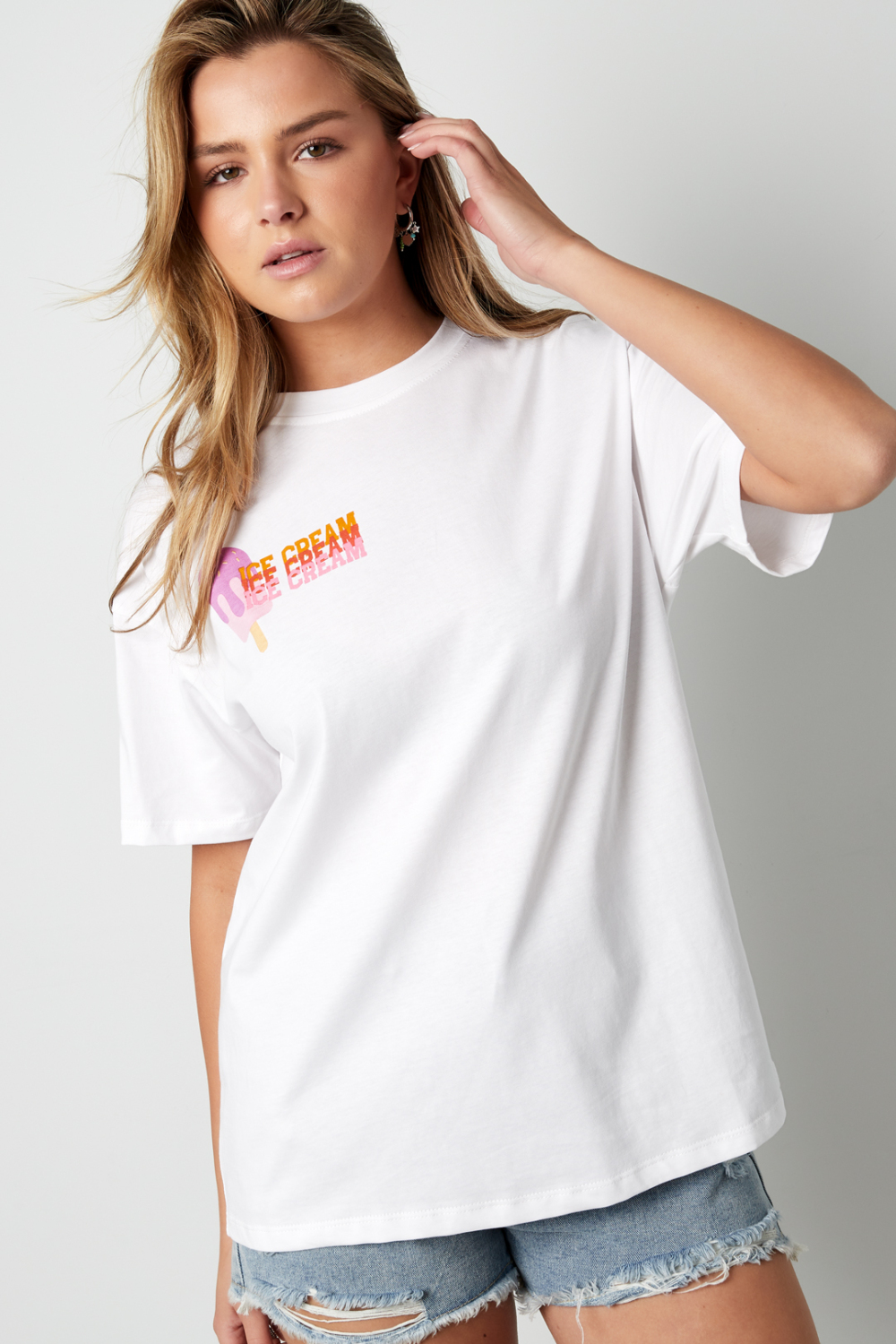 Coton T-Shirt Femme Printemps/Été Lettres h5Image4