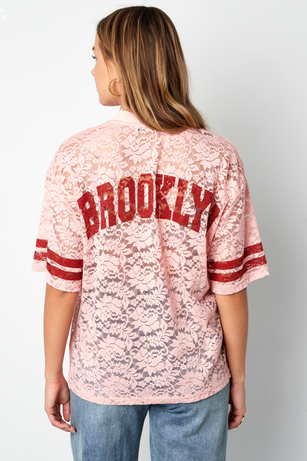 Woven Polyester Fiber T-Shirt Femme Sporty Color Clash h5Image12