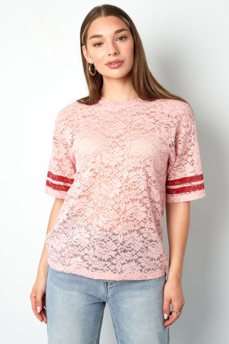 Fibre Polyester T-shirt Femme Sporty Contraste de Couleurs