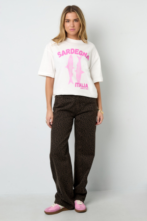 Coton Tricoté T-Shirt Femme Casual Imprimé Animal h5 Image5