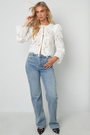 Coton Tissé Haut À Manches Longues Femme Casual Cutout h5 Image5