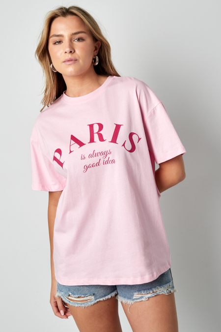 Cotton T-shirt Femme Casual Letters