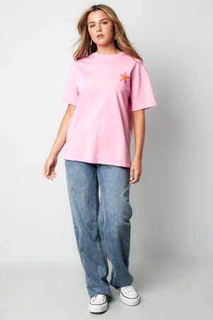 Coton T-Shirt Femme Casual Broderie Étoile h5 Image5