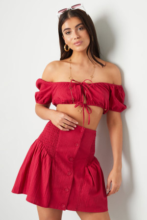 Coton Jupe Mini Femme Fermeture À Boutons Plis Détaillés h5 Image6