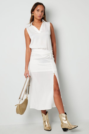 Jupe Enveloppante Femme Polyester Fente Latérale Élégante h5 Image3