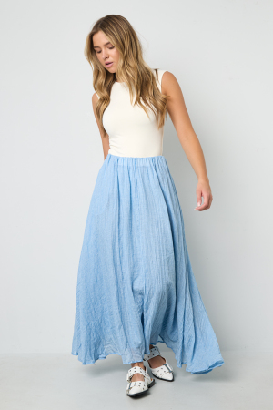 Jupe Maxi Femme En Fibre De Polyester Tissée Style Décontracté Couleur Unie h5 Image8