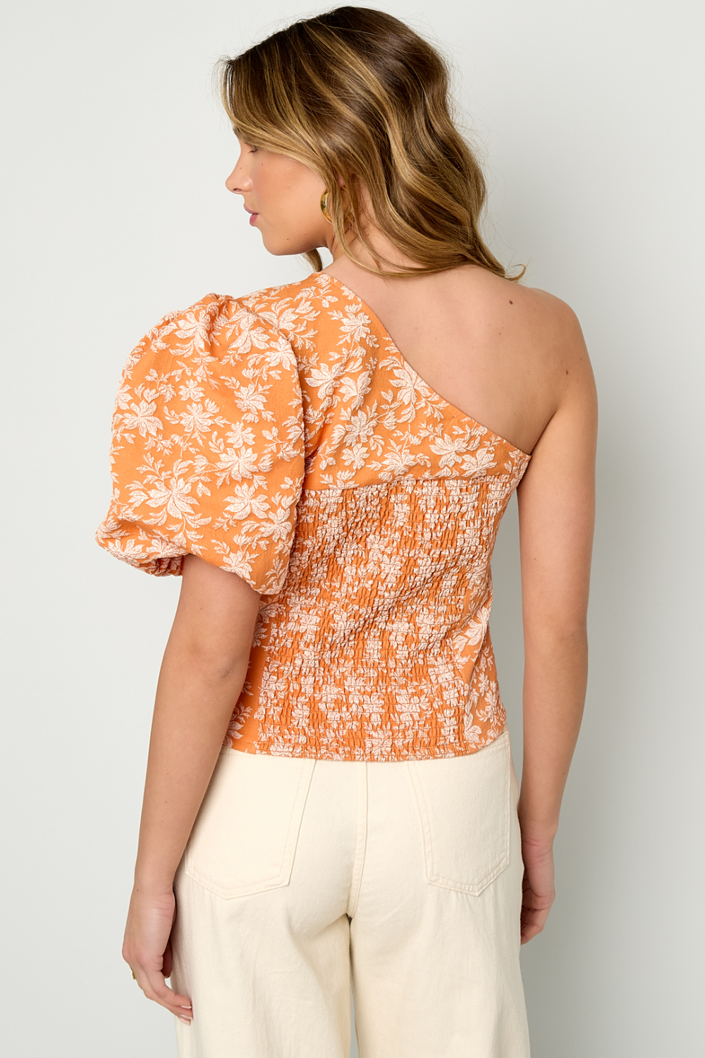 Haut Fleuri Asymétrique À Une Épaule Image6