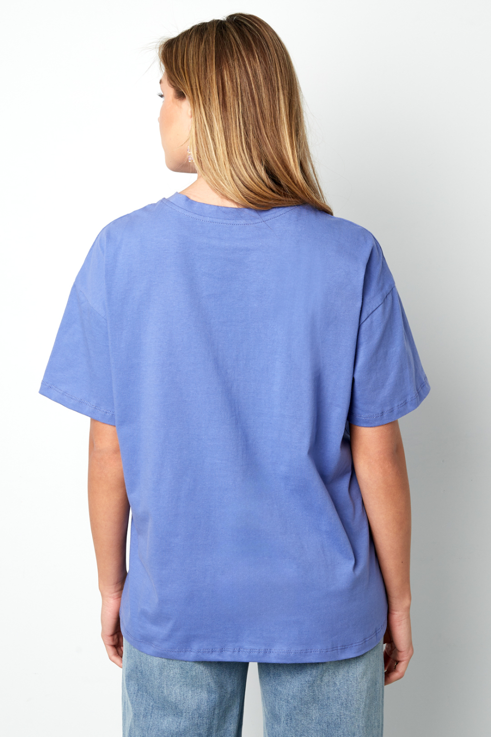 Cotton T-Shirt Femme Casual Letters Image6