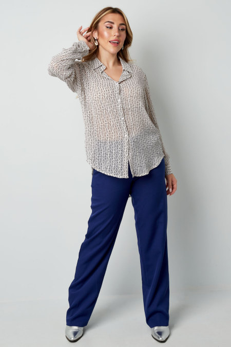 Blouse Femme en Polyester Manches Longues Motif Imprimé