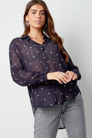 Blouse Femme En Polyester Motif Pois Respirante h5 Image2