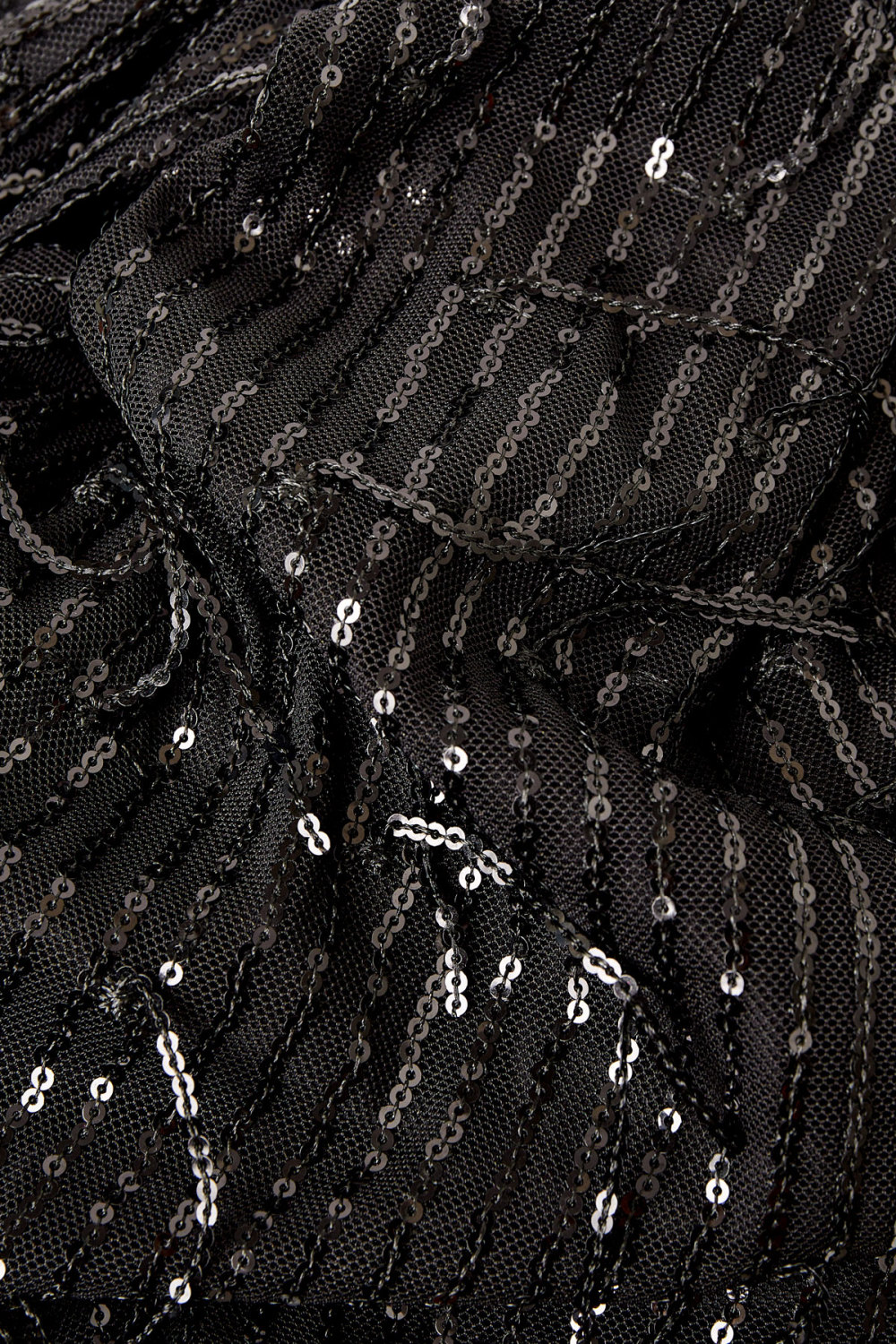 Top Femme Noir À Paillettes Avec Détails Franges Et Manches Transparentes Image5