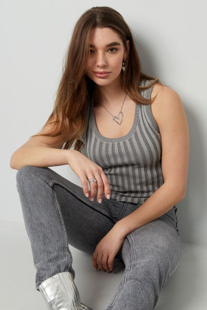 Top Rayé Sans Manches Small – Rose h5 Image6