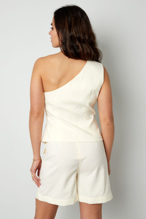 Polyester Femme Haut Sans Manches À Épaule Unique Conception Structurée h5 Image4