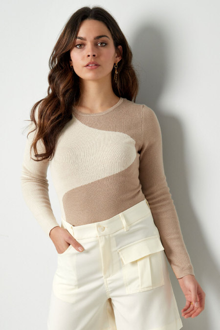 Body Femme en Viscose Design Bloc de Couleurs