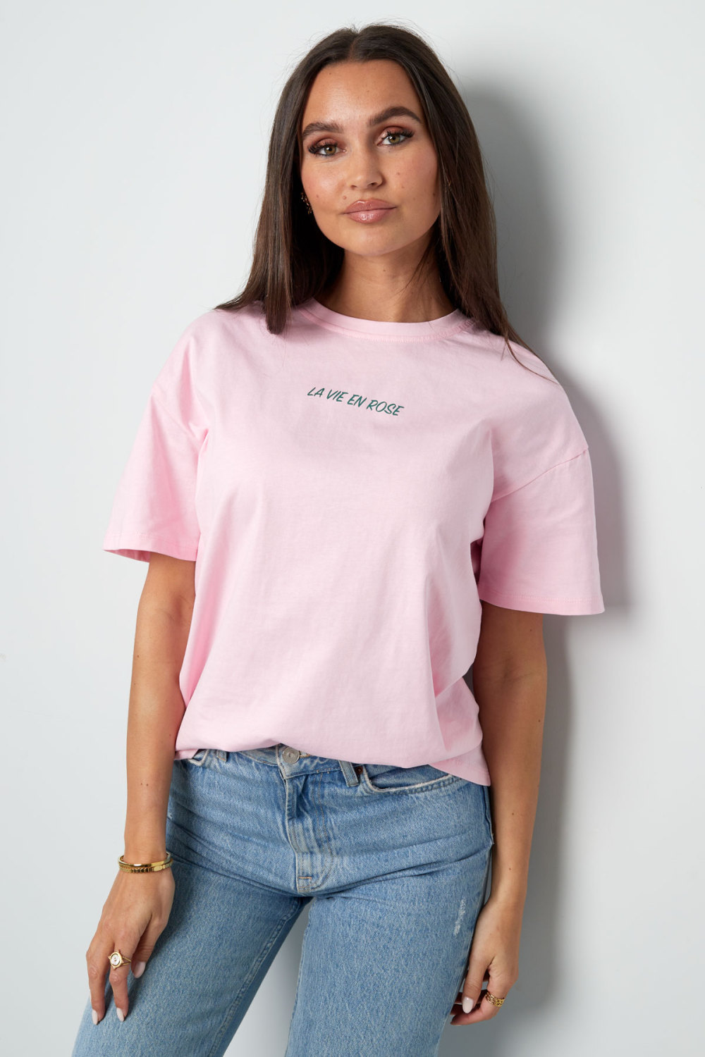 Coton T-Shirt Femme Oversized Logo Brodé Image3