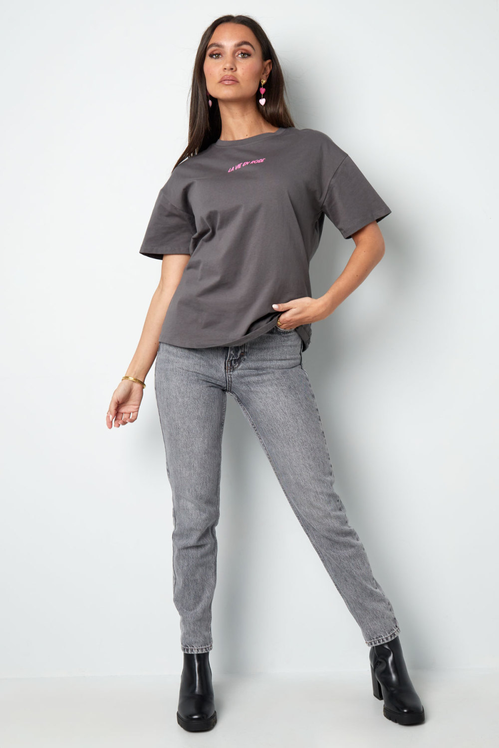 Coton T-Shirt Femme Oversized Logo Brodé Image7