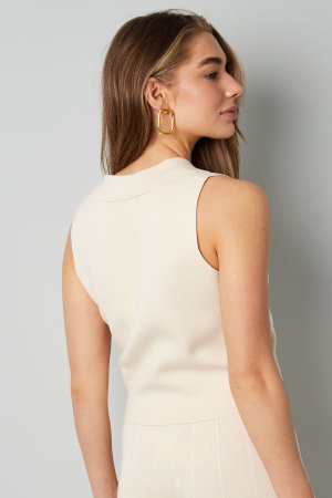Top Sans Manches En Viscose Pour Femme Col En V Boutonné h5 Image7