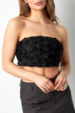 Top Sans Manches Femme En Polyester Broderie De Roses Design Sans Bretelles h5 Image4