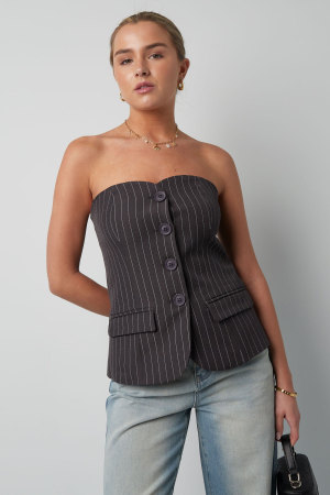Polyester Haut Femme Sans Manches Rayures Design Formel h5 Image2