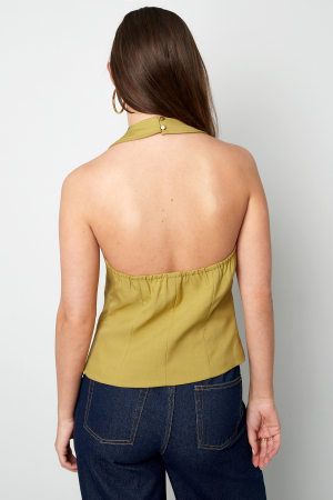 Tissu Polyester Fibre Haut Sans Manches Femme Style Décontracté Détail Nœud h5 Image8