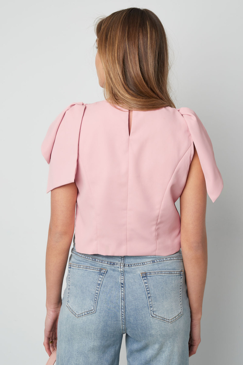 Top Manches Courtes Femme En Polyester Design À Volants Aux Épaules h5Image6