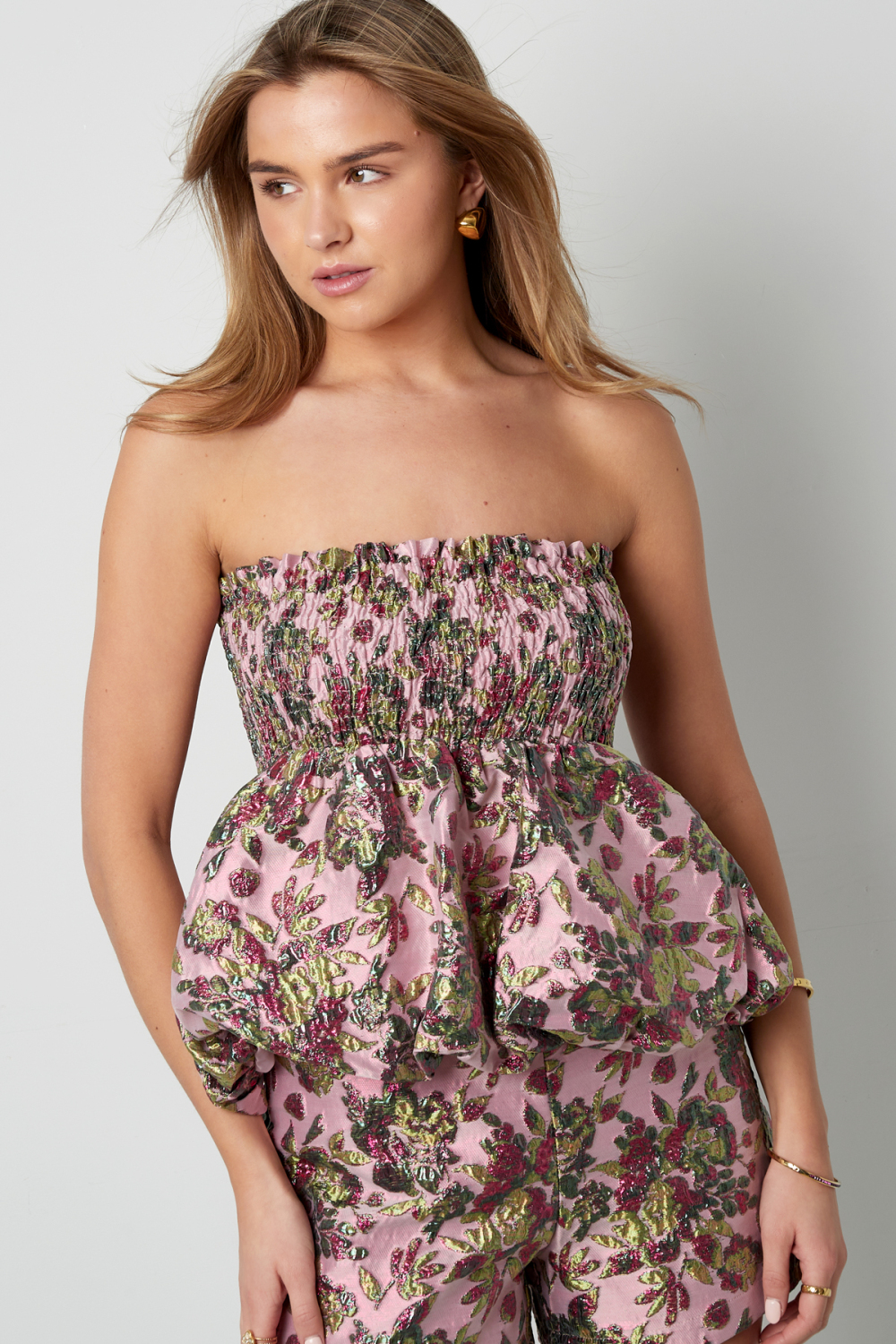 Top Sans Manches En Mélange De Soie Peplum Printemps/Été Image5