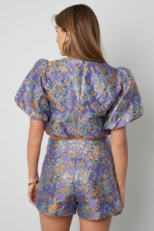 Polyester Femme Haut Manches Courtes Volants Imprimé Floral h5 Image3