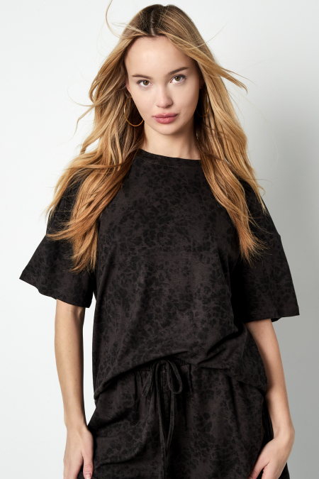 Coton T-shirt Femme Oversized Imprimé Léopard