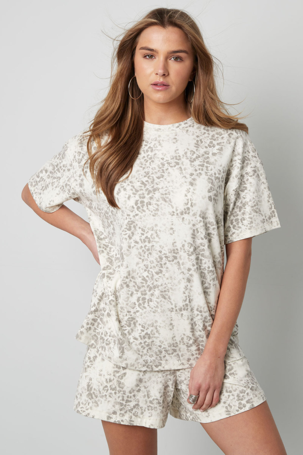 Coton T-Shirt Femme Oversized Imprimé Léopard h5Image2