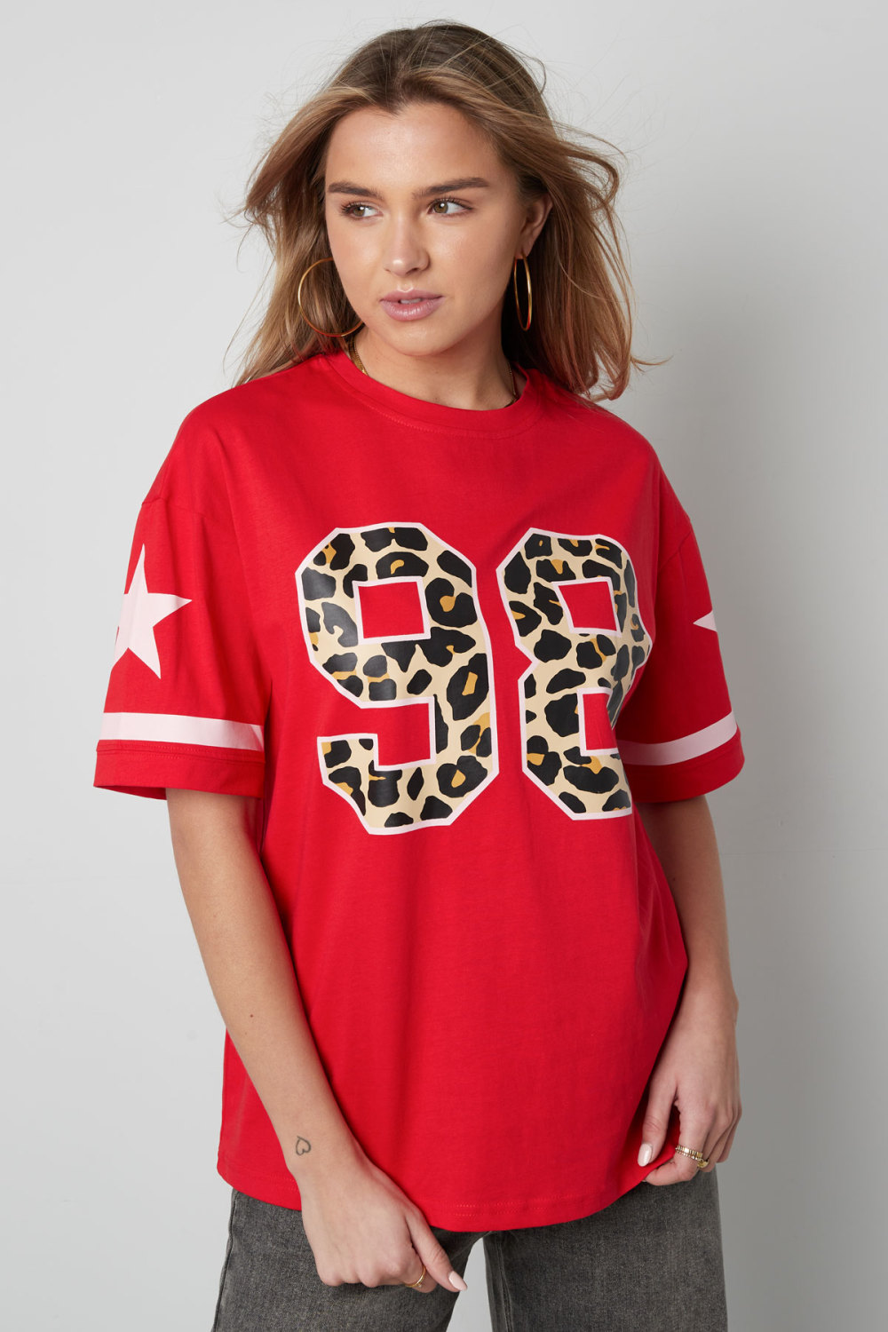 Coton T-Shirt Femme Oversized Imprimé Léopard Numéro 98 h5Image6