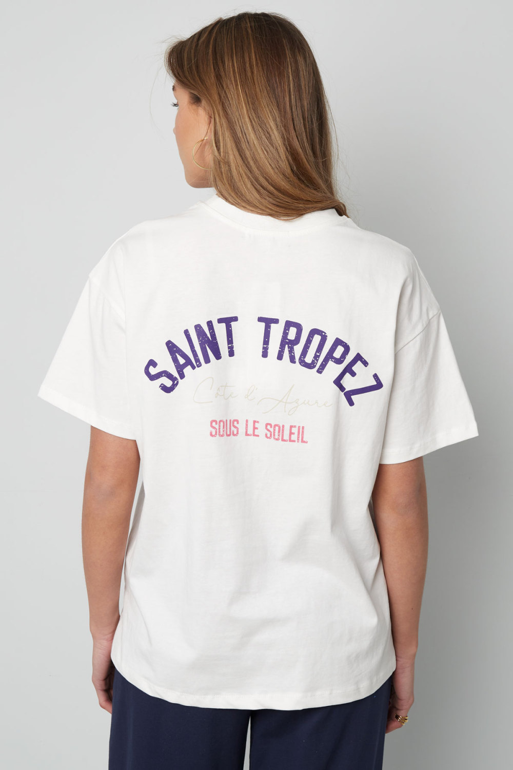 Coton T-Shirt Femme Oversized Imprimé Saint Tropez Image9