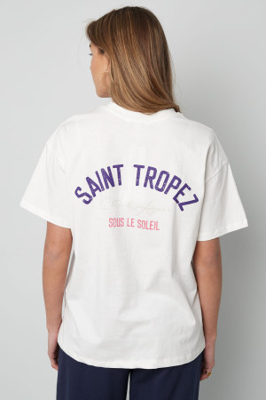 Coton T-Shirt Femme Oversized Imprimé Saint Tropez h5 Image9