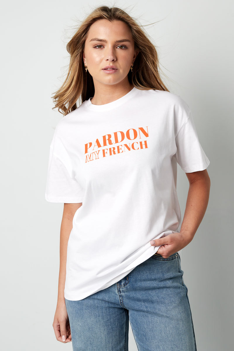 Cotton T-Shirt Femme Casual Letters Image7