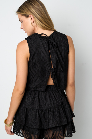 Tissu En Fibre De Polyester Femmes Tops Sans Manches Élégant Botanique Ensemble De 2 Pièces h5 Image8