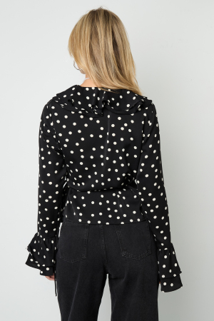 Blouse Femme En Fibre De Polyester Tissée Élégante À Pois h5 Image7