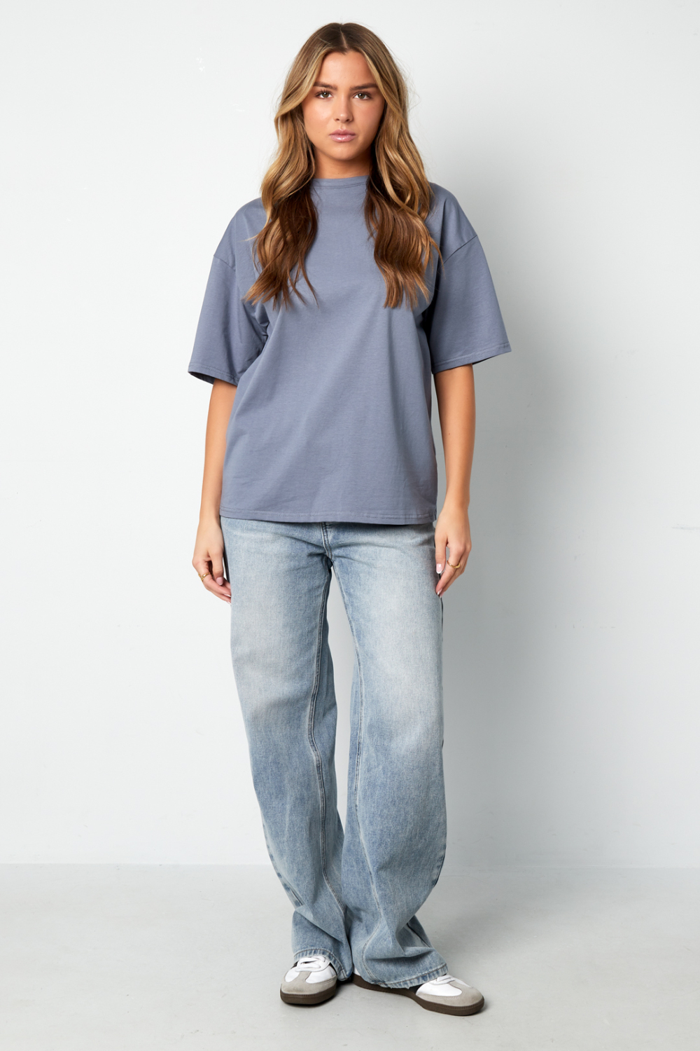 Coton Tricoté T-Shirt Femme Casual Couleur Unie h5Image5