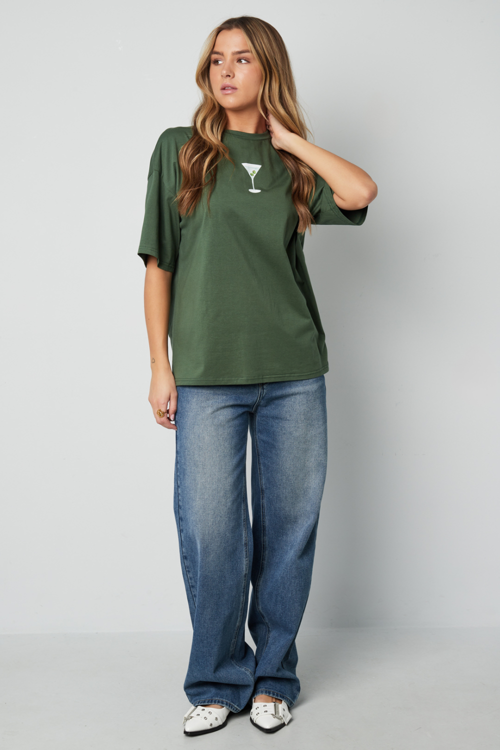 Coton Tricoté T-Shirt Femme Casual Lettres Image8