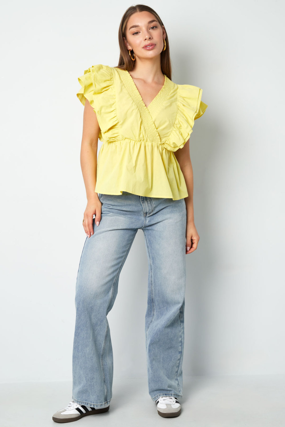 Blouse Sans Manches Tissée Élégante Bordure Frangée Couleur Unie Printemps/Été Image4