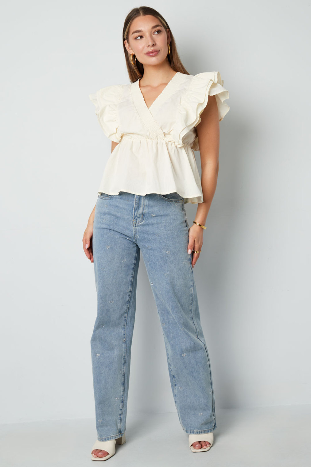 Blouse Sans Manches Tissée Élégante Bordure Frangée Couleur Unie Printemps/Été Image11
