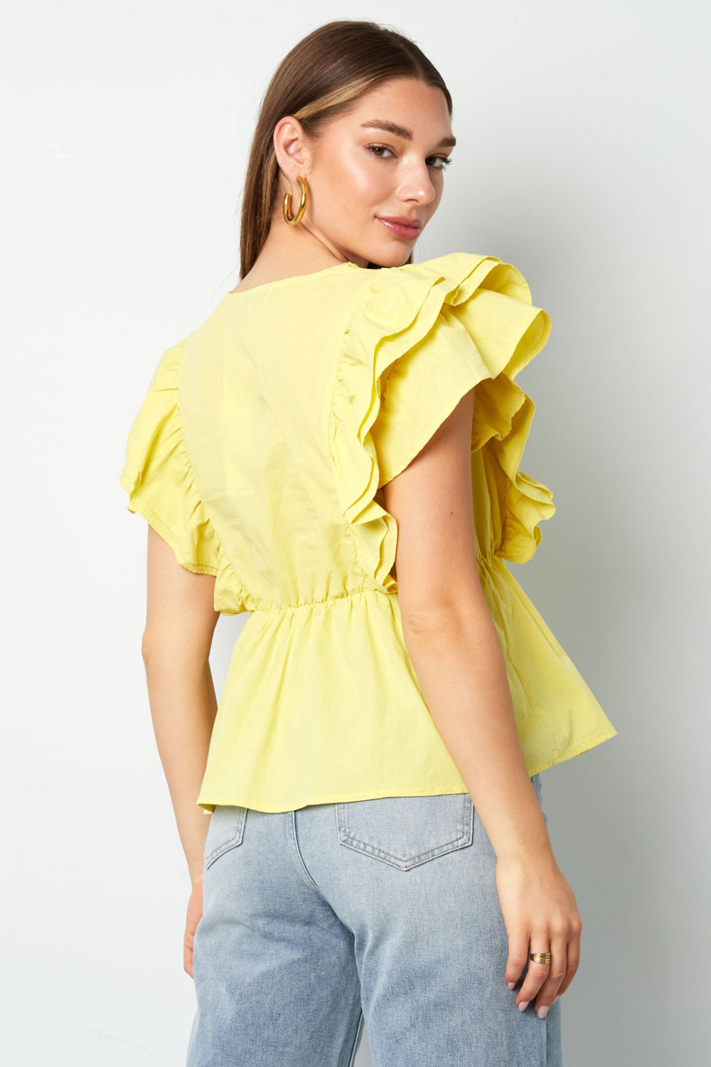 Blouse Sans Manches Tissée Élégante Bordure Frangée Couleur Unie Printemps/Été Image6