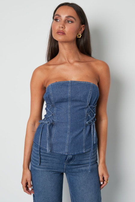 Coton Tissé Haut Femme Sans Bretelles Élégant Couleur Unie Printemps/Été