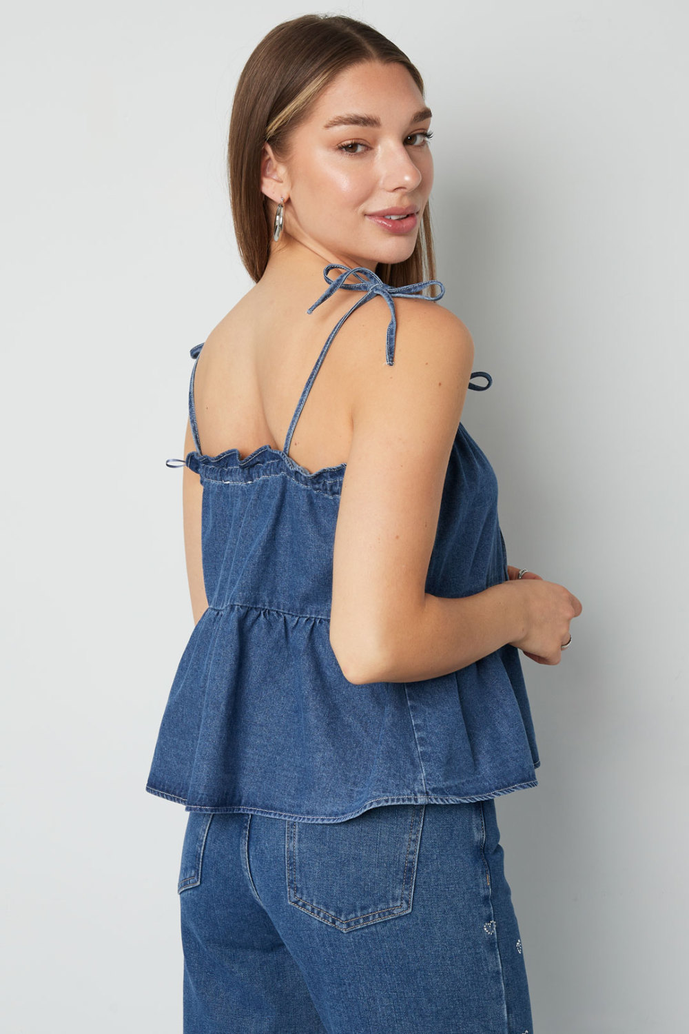 Coton Tissé Femme Haut Décontracté Printemps/Été Couleur Unie h5Image6