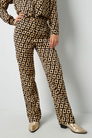 Pantalon Droit Femme Tissé Bloc De Couleurs h5 Image3