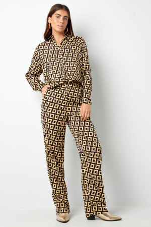 Pantalon Droit Femme Tissé Bloc De Couleurs h5 Image7