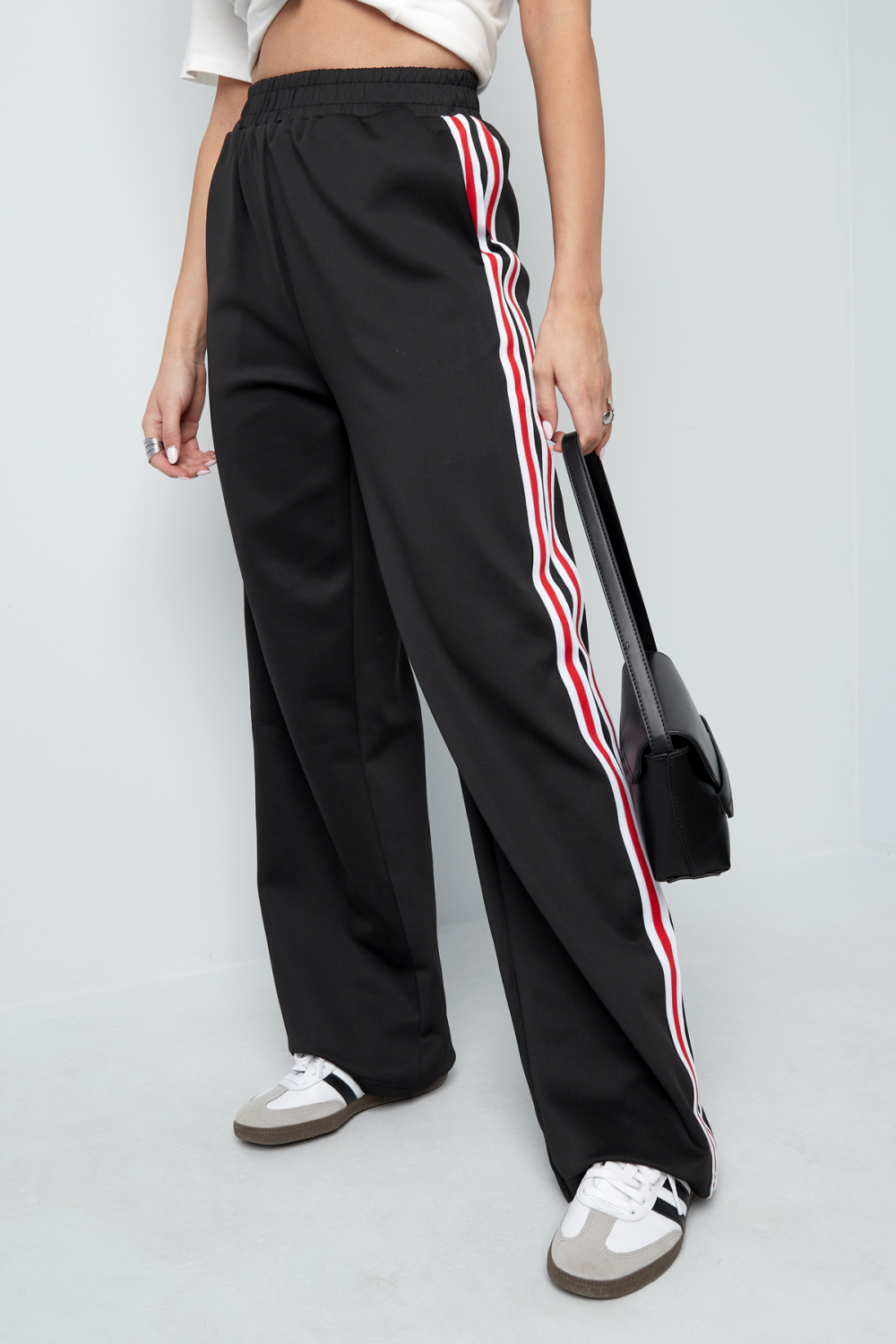 Pantalon Droit Femme Tissé Sportif Couleur Unie Image6