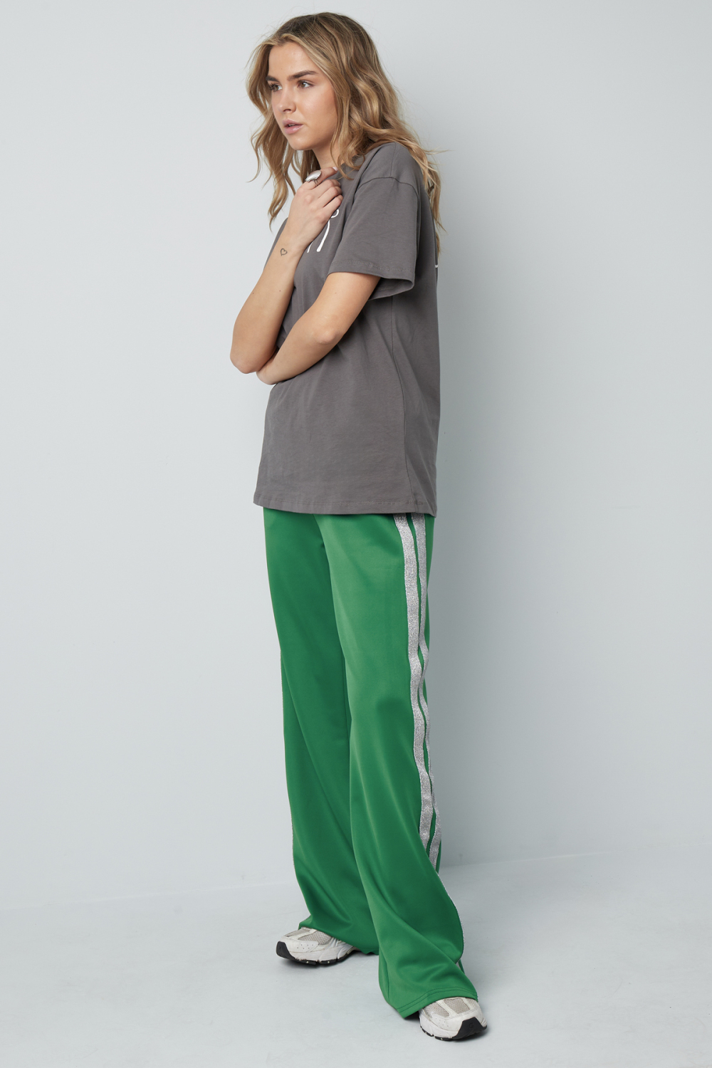 Pantalon Droit Femme Tissé Sportif Couleur Unie Image13