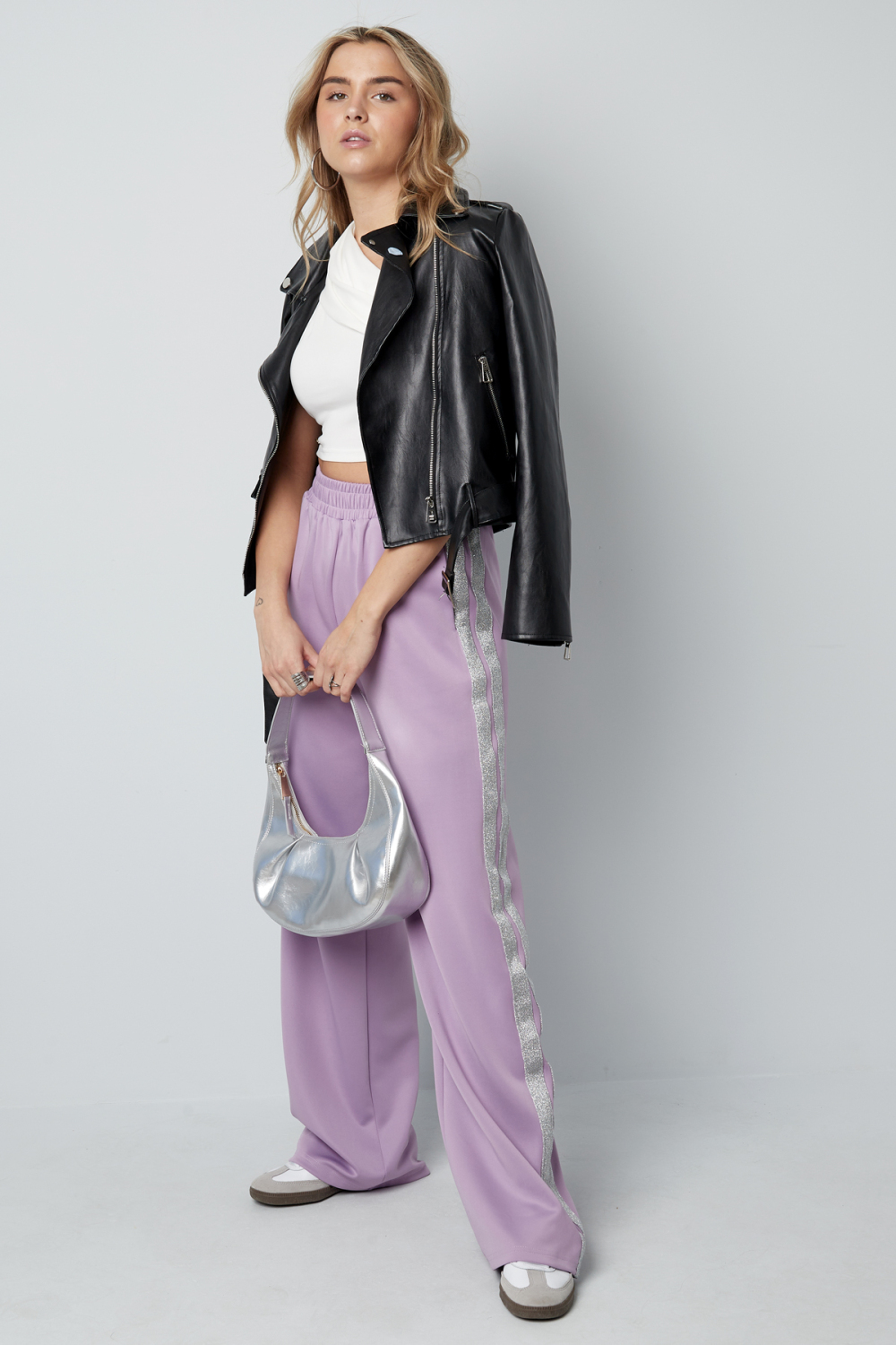 Pantalon Droit Femme Tissé Sportif Couleur Unie Image8