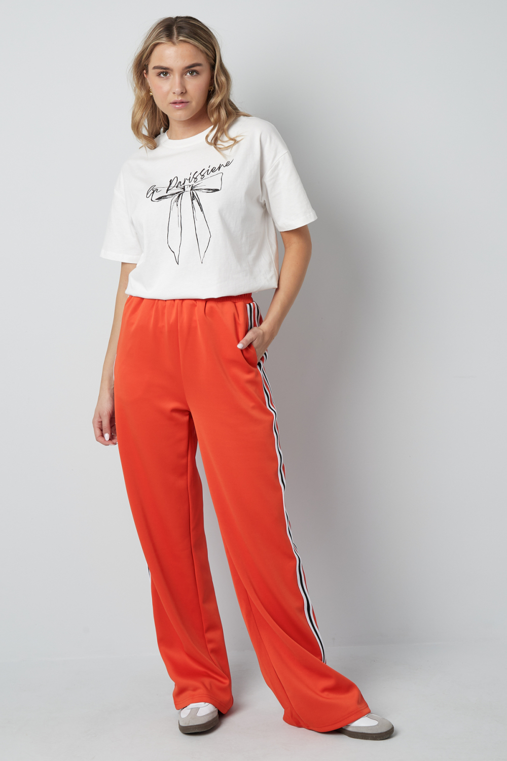 Pantalon Droit Femme Tissé Sportif Couleur Unie Image12