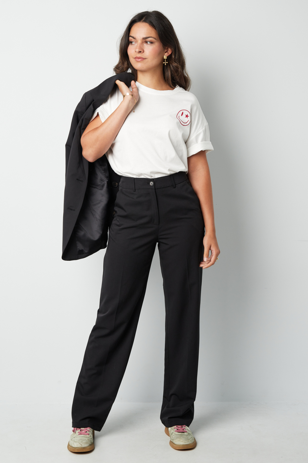 Pantalon Droit Femme Tissé Couleur Unie All Fit h5Image6
