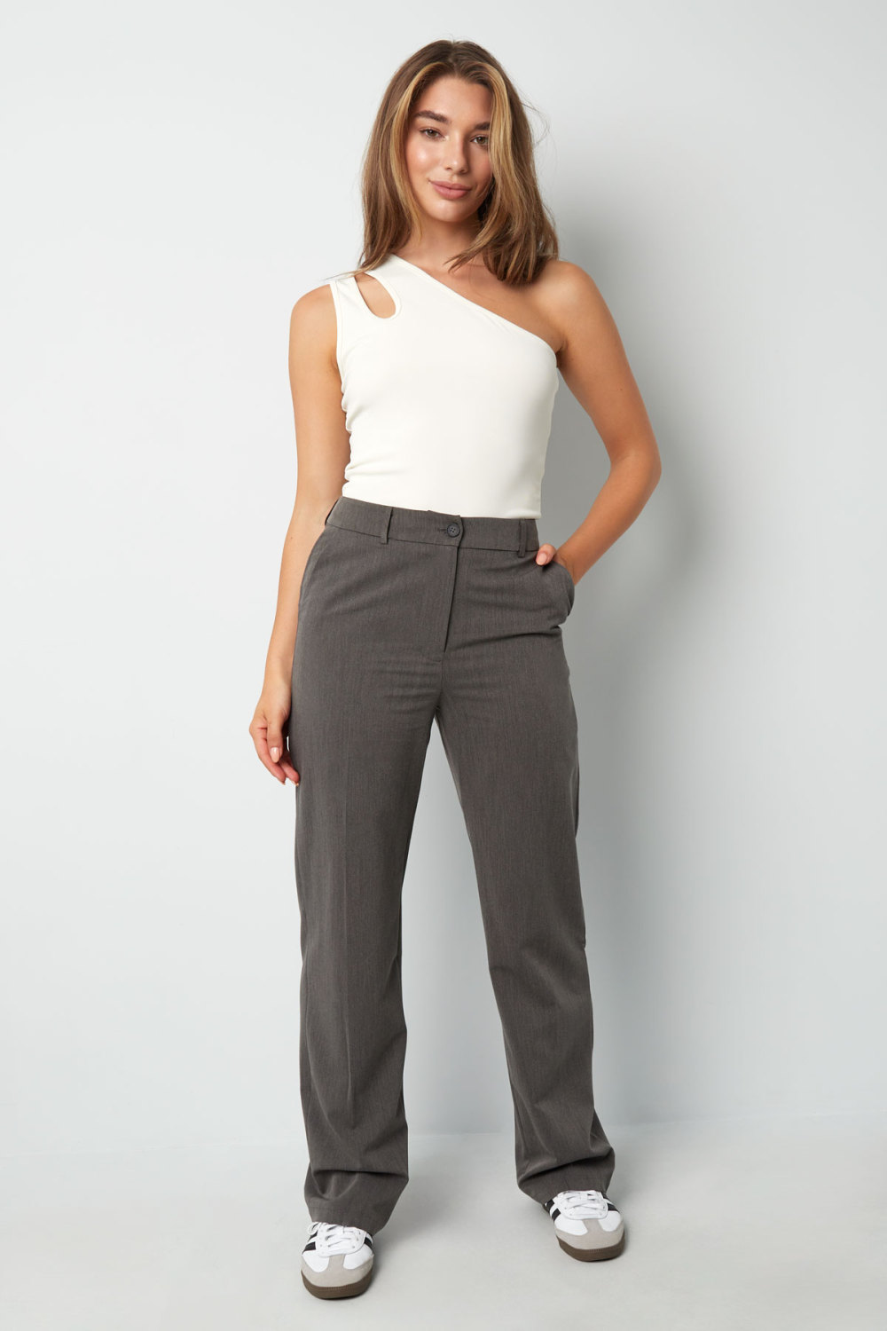 Pantalon Droit Femme Tissé Couleur Unie All Fit h5Image8